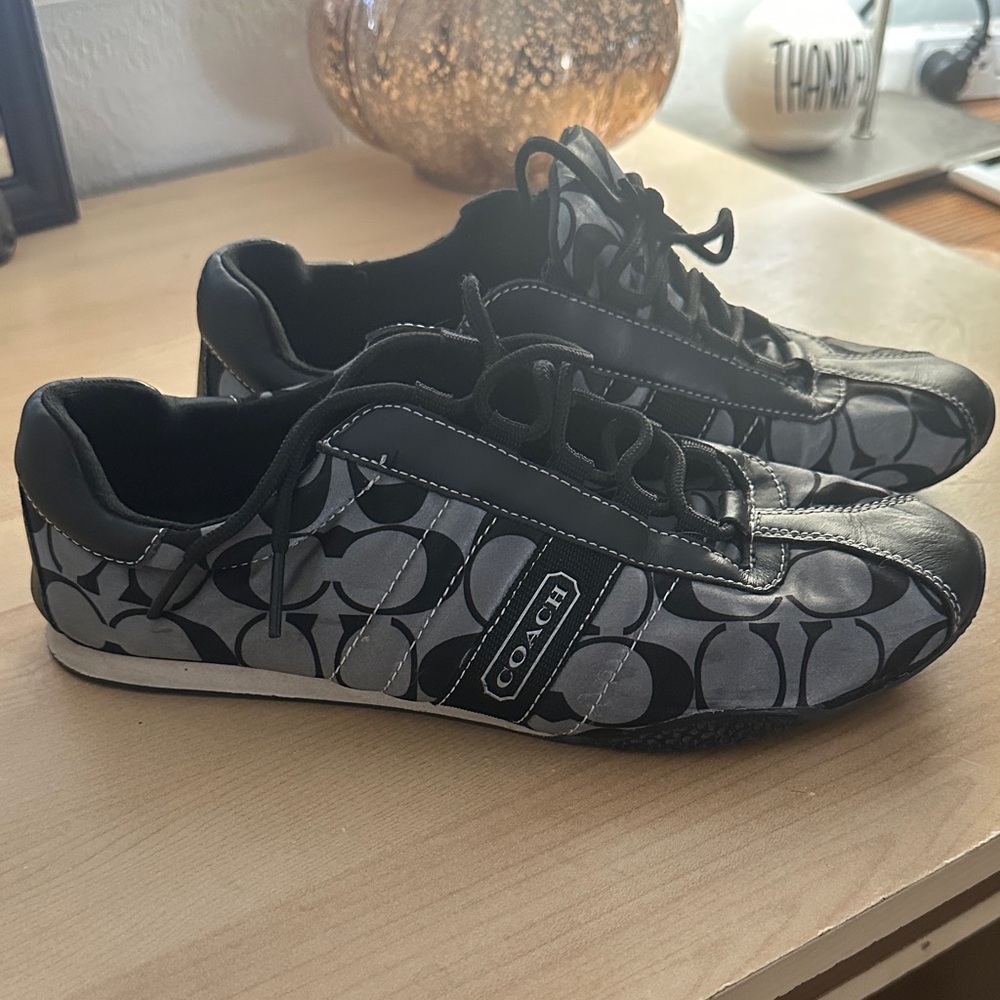 Coach Kirby Sateen Monogram Black and Gray Sneakers
